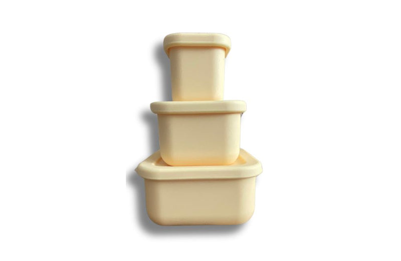 Silicone Snack Container Set of 3 - Yellow