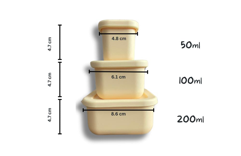 Silicone Snack Container Set of 3 - Yellow