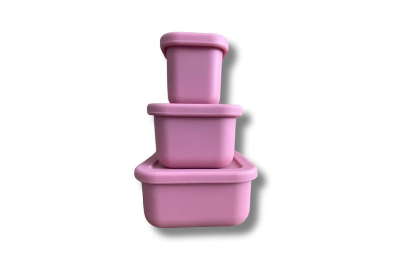 Silicone Snack Container Set of 3 - Blush