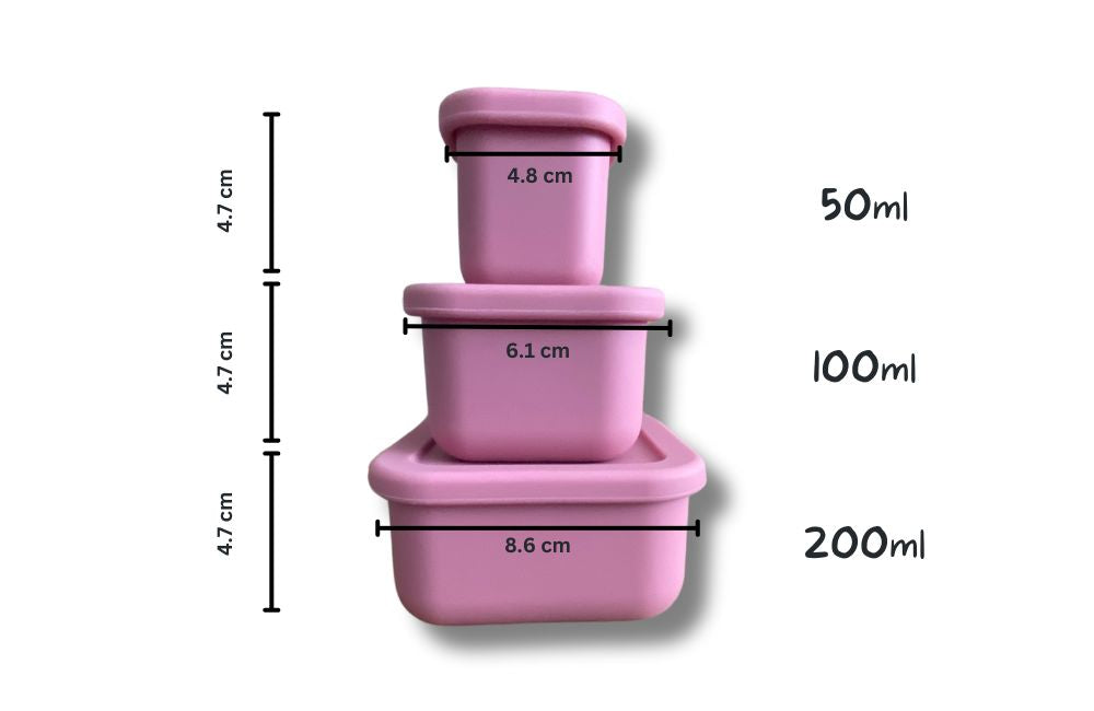Silicone Snack Container Set of 3 - Blush
