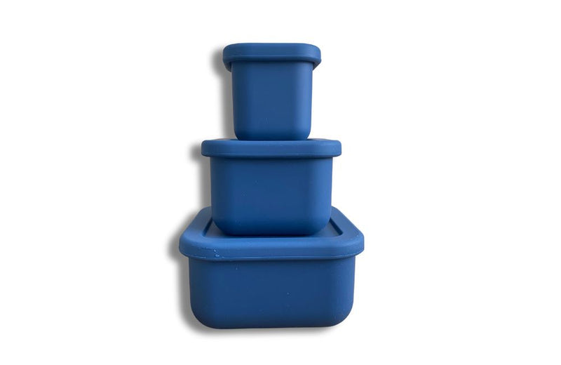 Silicone Snack Container Set of 3 - Aqua