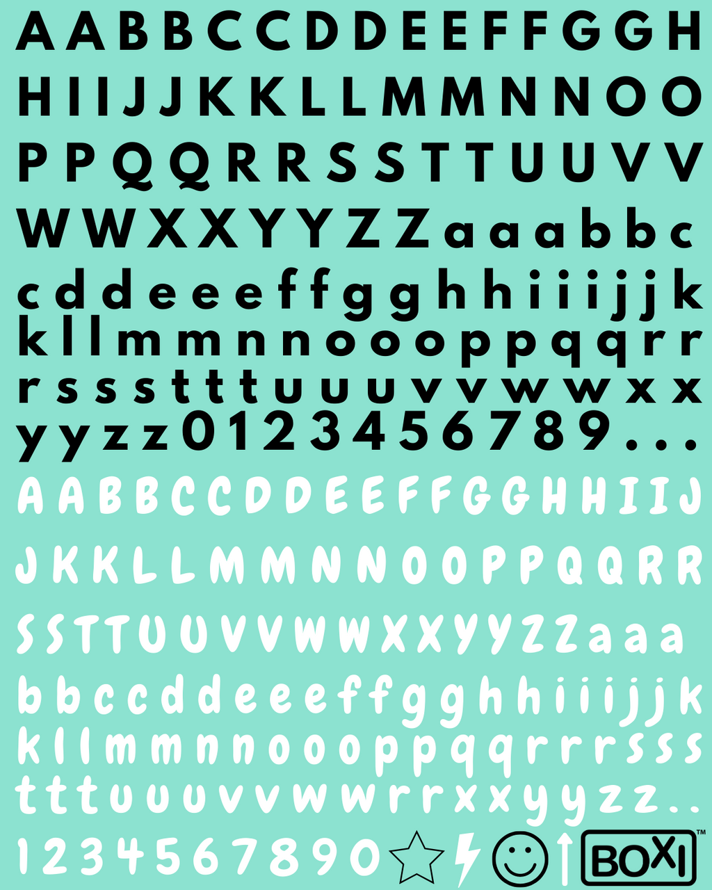 Lunchbox UV coated waterproof sticker sheet - 'Letters'