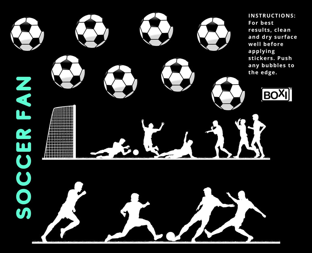 Soccer Fan scene sticker sheet - waterproof