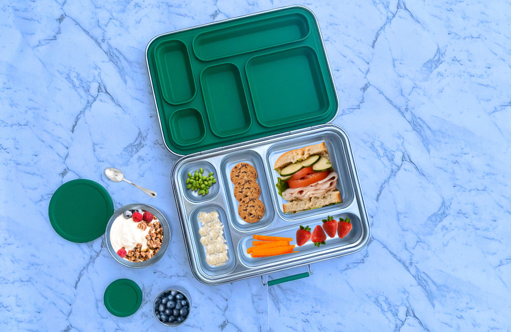 Large Stainless Steel Bento Box - Green