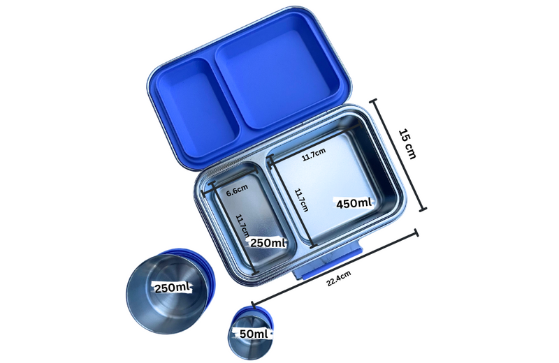 Medium Stainless Steel Bento Box - Royal Blue