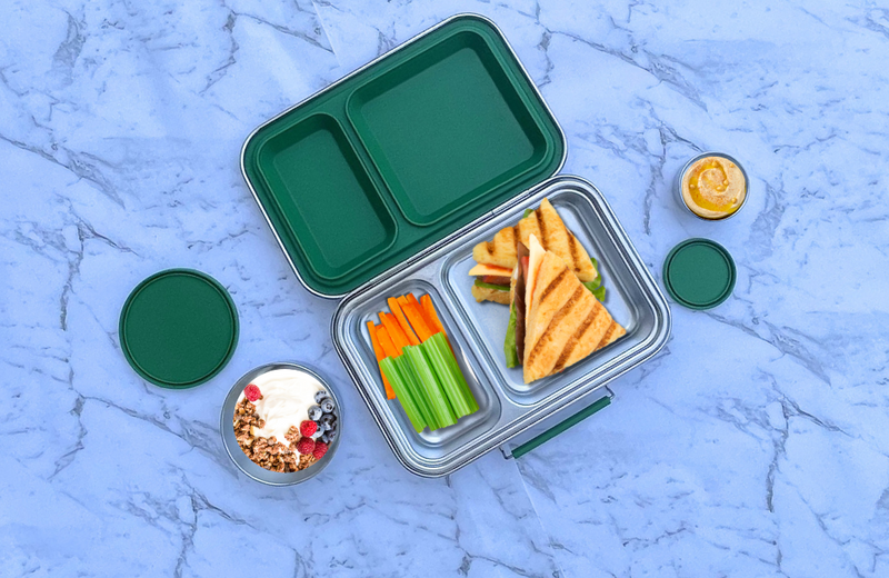 Medium Stainless Steel Bento Box - Green