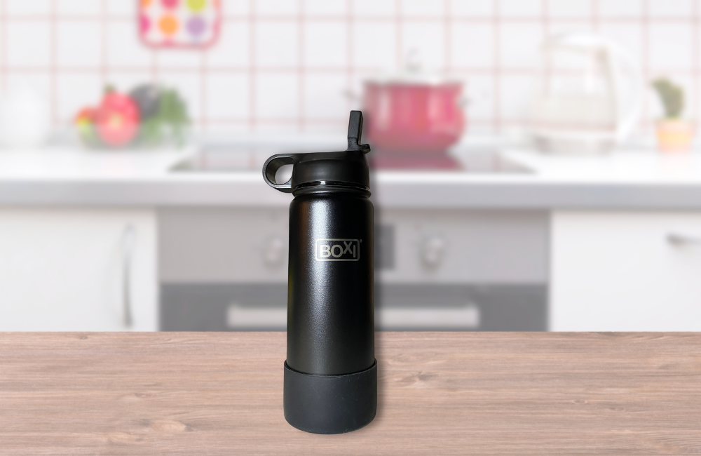 Double wall stainless steel drink bottle (500ml) - Black