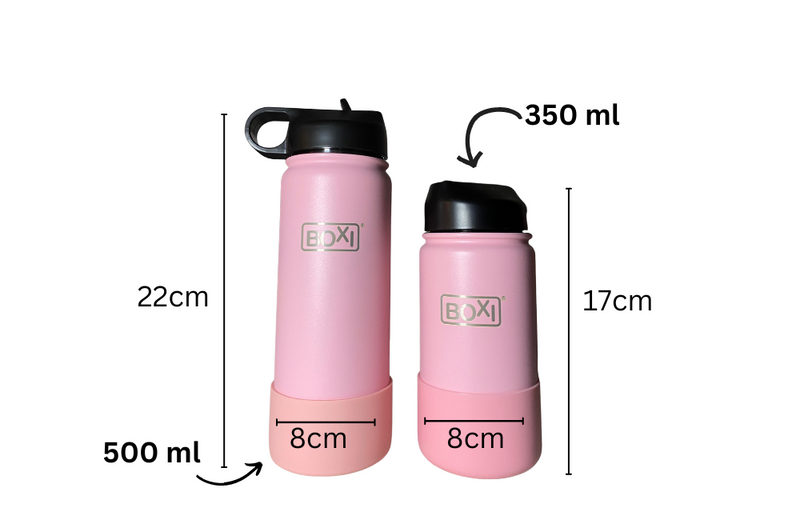 Double wall stainless steel drink bottle (500ml) - Pink