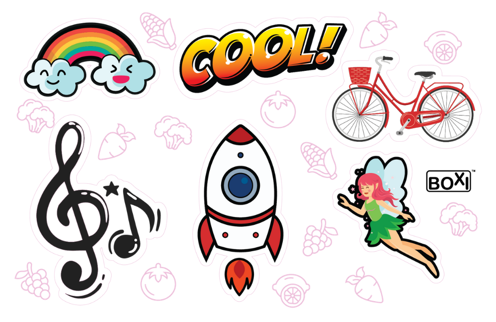 Lunchbox UV waterproof sticker sheet - 'Cool'