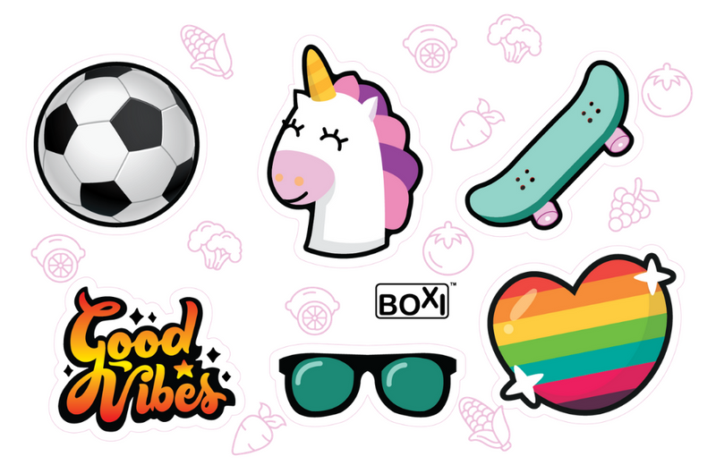 Lunchbox UV waterproof sticker sheet - 'Cool'